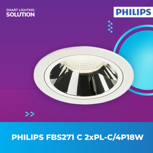 [EZM.1070070] Philips Rumah Lampu Plafon Downlight FBS271 C 2xPL-C/4P 18W - Putih