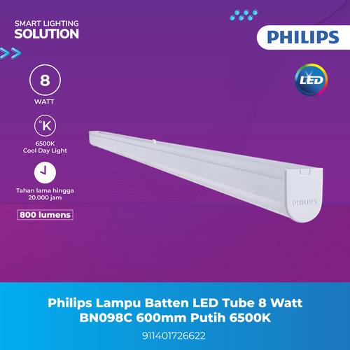 [EZM.1070095] Philips Lampu Batten LED Tube 8 Watt Cahaya Putih 6500K BN098C L600