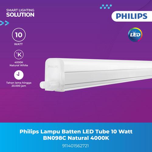 [EZM.1070099] Philips Lampu Batten LED Tube 10 Watt Natural Putih BN098C