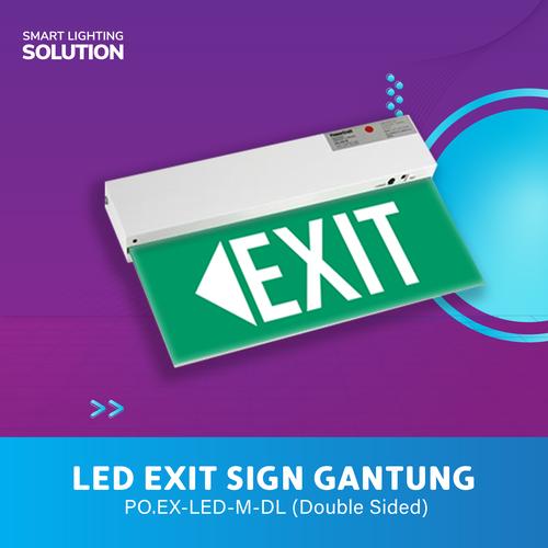 [EZM.1070211] Powercraft Lampu gantung Exit Sign (Double sided)