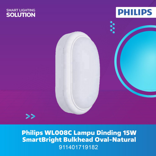 [EZM.1070108] Philips WL008C Lampu Dinding Oval 15W SmartBright Bulkhead- Natural
