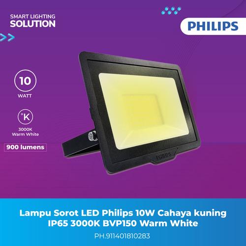 [EZM.1070239] Lampu Sorot LED Philips 10W Cahaya kuning IP65 3000K BVP150 Warm White