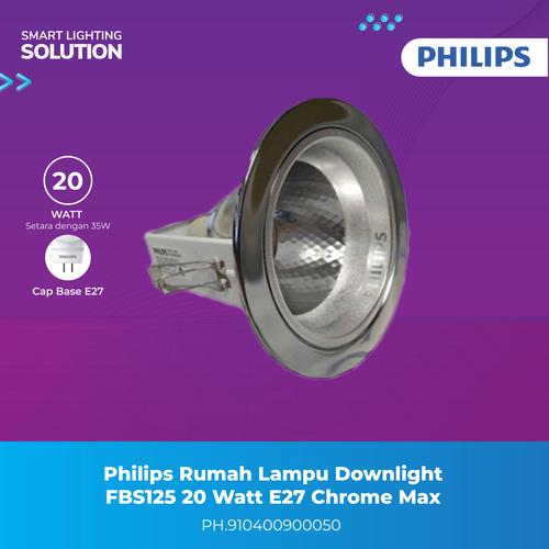 [EZM.1070120] Philip Rumah Lampu Downlight FBS125 20 Watt E27 Chrome Max