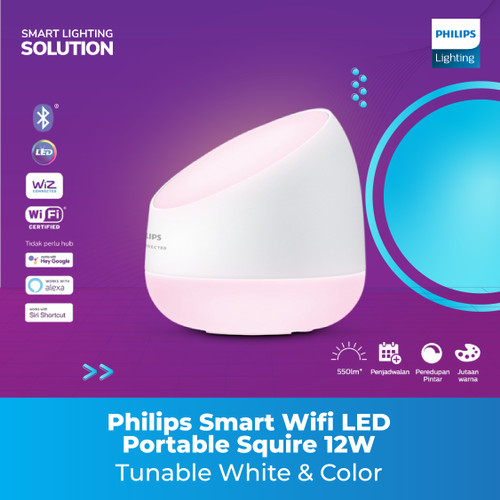 [EZM.1070254] Philips Lampu Smart Wifi LED Portable Squire 12W