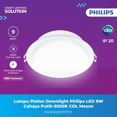 [EZM.1070269] Lampu Plafon Downlight Philips LED 9W Cahaya Putih 6500K CDL Meson