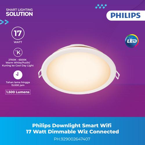 [EZM.1070127] Philips Lampu Plafon Downlight Smart Wifi 17W Dimmable Wiz Connected