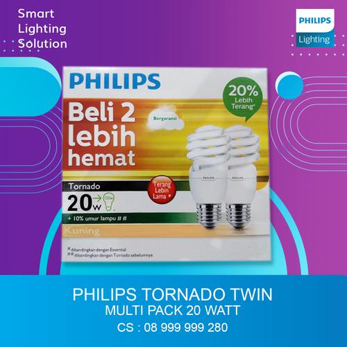 [EZM.1070287] Lampu Philips Tornado Twin Multipack 20 watt Warm White Cahaya Kuning