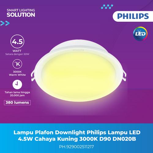 [EZM.1070129] Lampu Plafon Downlight Philips LED 4.5W Cahaya Kuning 3000K DN020B