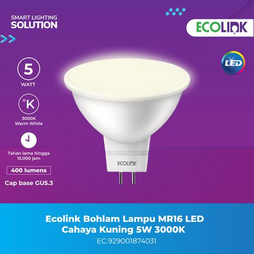 [EZM.1070132] Ecolink Bohlam Lampu MR16 LED - Cahaya Kuning 5W-50W 3000K Warm White