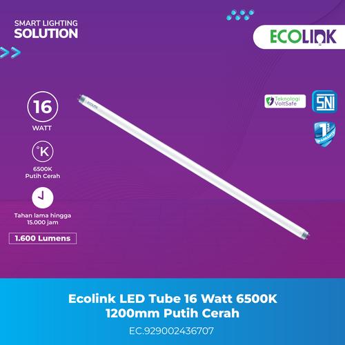[EZM.1070134] Ecolink Lampu LED Tube - Cahaya Putiih 16W 1200mm 765 CDL