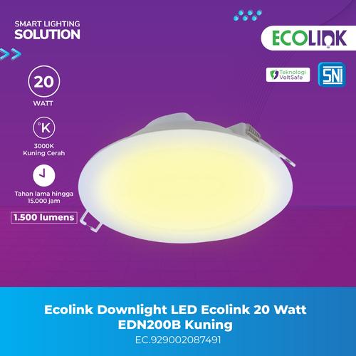 [EZM.1070140] Ecolink Lampu Plafon Downlight LED15 - Cahaya Kuning 20W 3000K