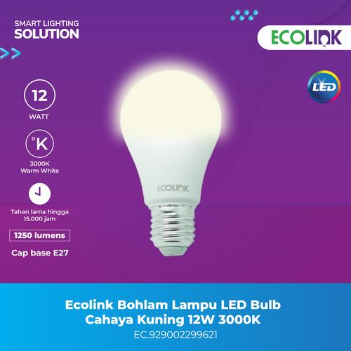 [EZM.1070302] Ecolink Bohlam Lampu LED Bulb - Cahaya Kuning 12W 3000K
