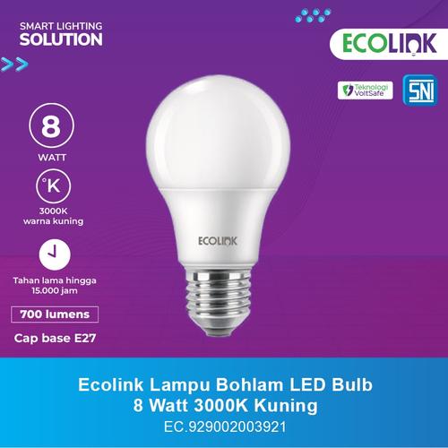[EZM.1070146] Ecolink Bohlam Lampu LED Bulb - Cahaya Kuning 8W 8 Watt 3000K