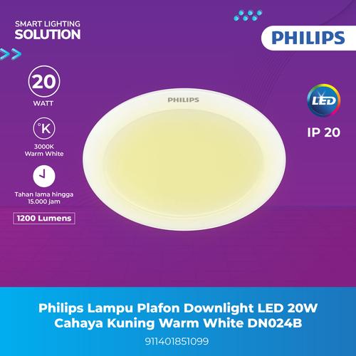 [EZM.1070154] Philips Lampu Plafon Downlight LED 20W Cahaya Kuning Warm White DN024B