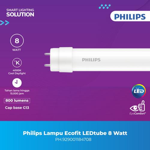 [EZM.1070330] Philips LEDTube 8w 740 600mm T8 800lm TL LED Ecofit -Natural 4000K
