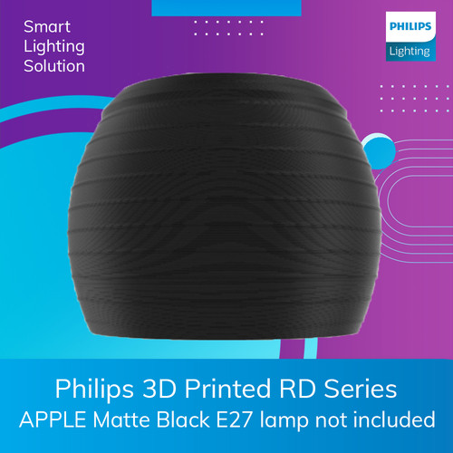 [EZM.1070156] Philips 3D Printed RD Series - APPLE Matte Black E27 lamp not included