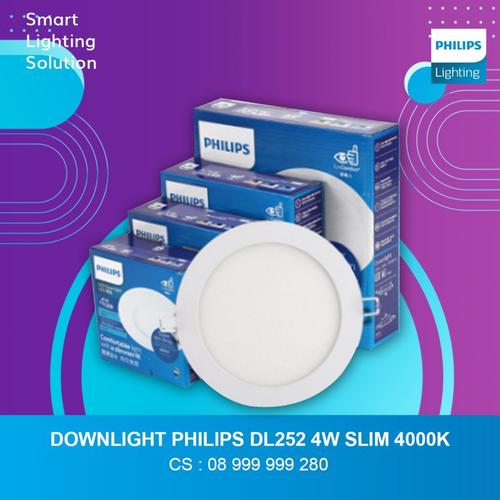 [EZM.1070161] Lampu Plafon Philips Downlight LED 4W Slim Natural White Kuning 4000K