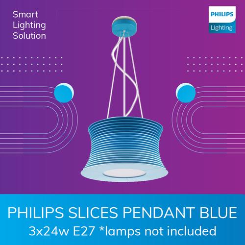 [EZM.1070164] Philips Lampu Gantung Biru Lampu Pendant Blue 3x24W E27