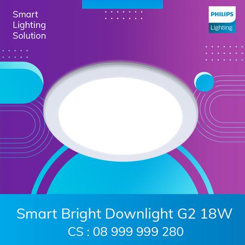 [EZM.1070173] Lampu Plafon Downlight LED Philips 18 watt Cahaya Kuning 3000K