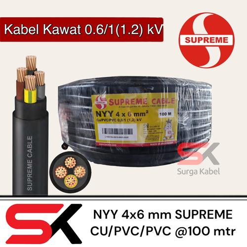 [EZM.1080056] NYY 4x6 mm SUPREME @100 meter/ kabel tufur/ kawat 4 x 6 mm/ engkel