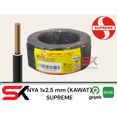 [EZM.1080209] NYA 1x2.5mm SUPREME / NYA 1 x 2.5 mm/ KABEL GROUNDING TUNGGAL 2.5mm