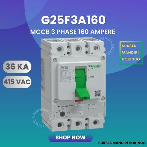 [EZM.1110092] MCCB 3 Phase 160 Ampere 3P 160A Circuit Breaker 3 Pas 160 Amper Gopact 36kA G25F3A160 Schneider Original SNI