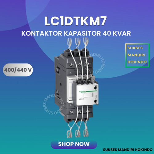[EZM.1110206] Kontaktor Kapasitor Schneider LC1DK 40kVAr 400-415V 220 VAC LC1DTKM7 Original SNI