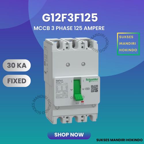 [EZM.1110259] MCCB 3 Phase 125 Ampere 3P 125A Breaker 30kA G12F3F125 Gopact 415 V AC Schneider Original SNI