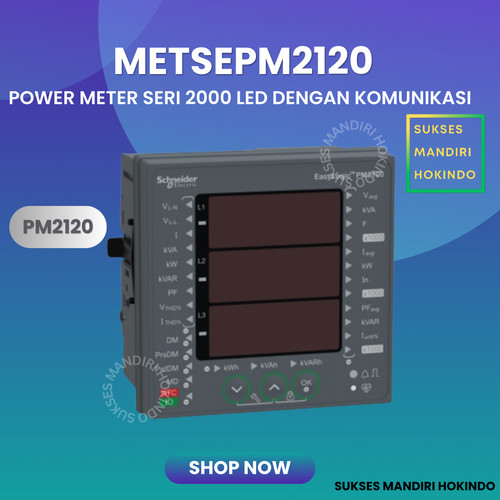 [EZM.1110307] Power Meter Digital LED METSEPM2120 Schneider PM2120 Original SNI