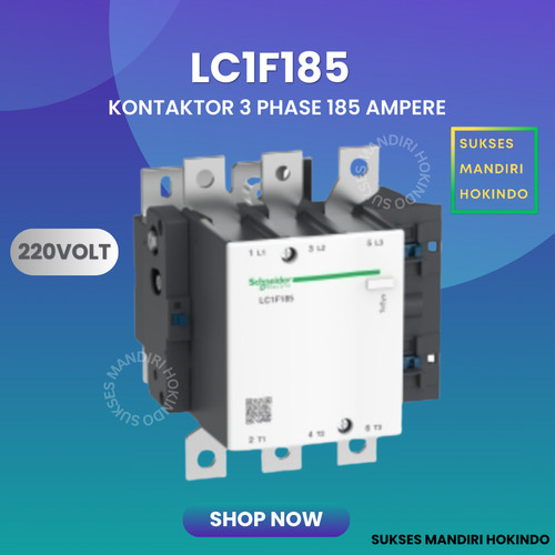 [EZM.1110316] Kontaktor 3 Phase 185 Ampere 3P 185A LC1F185 220V Schneider ORI SNI