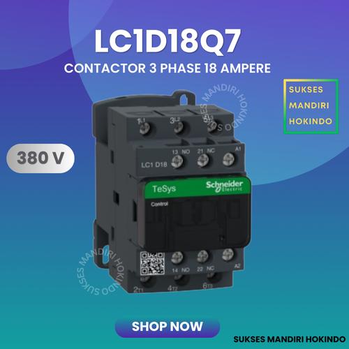 [EZM.1110342] Kontaktor 3 Phas 18 Ampere 3P 18A LC1D18Q7 380V AC Schneider ORI SNI