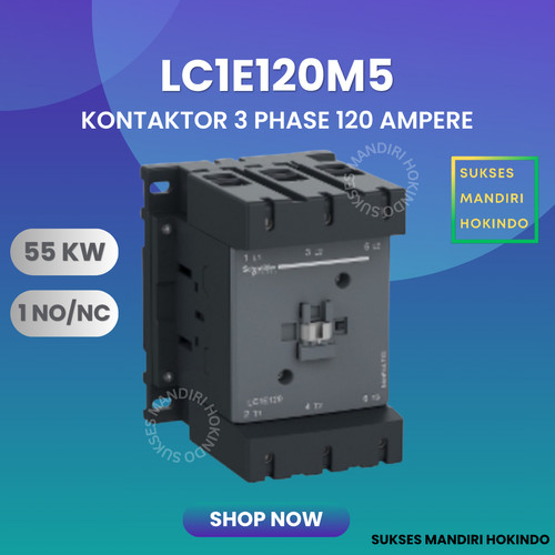 [EZM.1110351] Kontaktor TVS 3 Phase 120 Ampere 220V 1NO/NC Schneider LC1E120M5 ORI