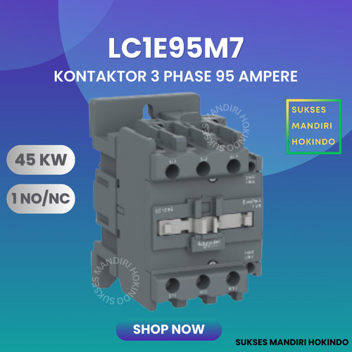 [EZM.1110352] Schneider Contactor TVS 3 Phase 95 Ampere 45kW 1NO/NC LC1E95M7 ORI SNI