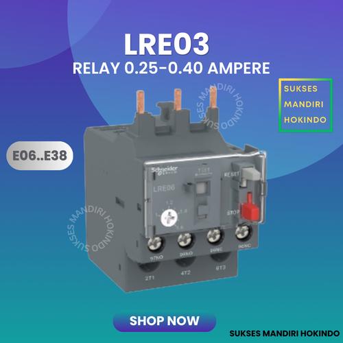 [EZM.1110393] Thermal Overload Relay LRE 03 Schneider LRE03 0,25 - 0,40 A ORI SNI