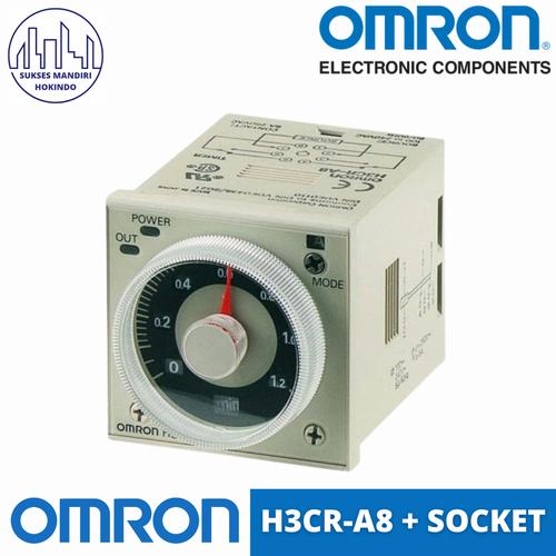 [EZM.1110397] Timer Omron H3CR-A8 220 V 8 Pin + Socket Original SNI