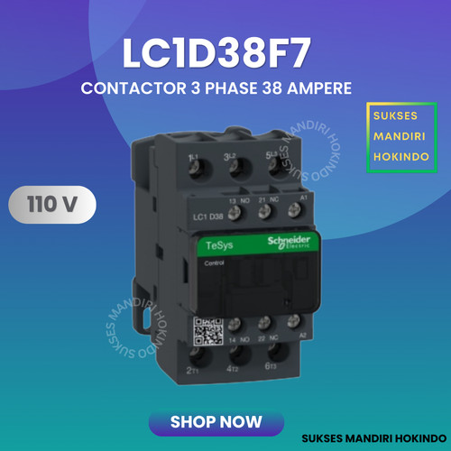 [EZM.1110422] Kontaktor 3P 38A 3Phase 38 Ampere 110Volt Schneider LC1D38F7 Contactor