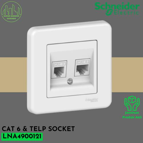 [EZM.1110433] StopKontak Telepon Socket Cat 3 dan Data Cat 6 Leona LNA4900121 ORI