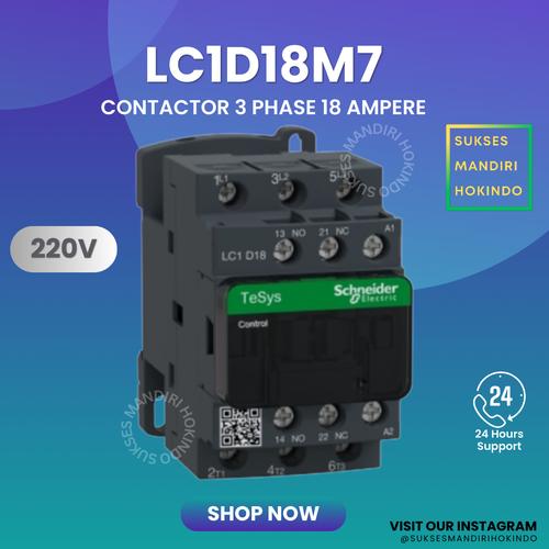 [EZM.1110439] Kontaktor 3P 18A 3 Phase 18 Ampere Schneider LC1D18M7 Contactor ORI