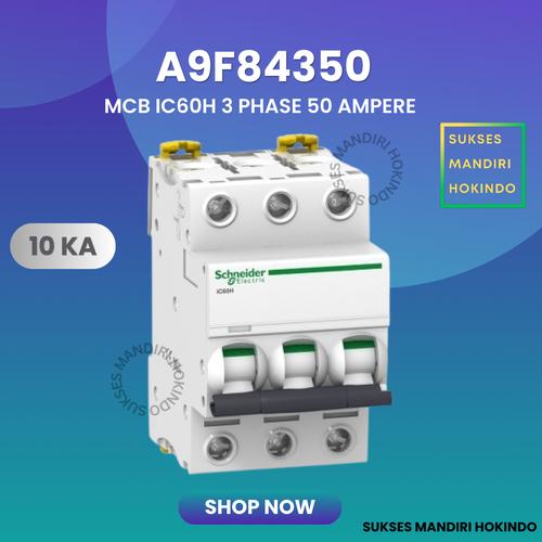 [EZM.1110464] MCB 3P 50A 3 Phase 50 Ampere IC60H 10kA Schneider ORI SNI 3 Pole 50A