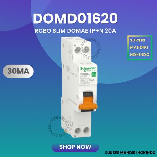 [EZM.1110501] RCBO SLIM DOMAE 1P + N 20A 30mA Schneider Original SNI 20 Ampere NEW