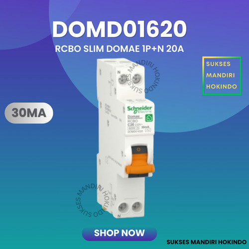 [EZM.1110501] RCBO SLIM DOMAE 1P + N 20A 30mA Schneider Original SNI 20 Ampere NEW