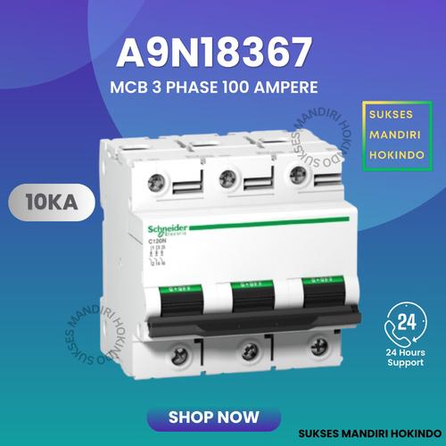 [EZM.1110548] MCB C120N 3P 100A 3 Phase 100 Ampere 10kA Schneider ORI SNI