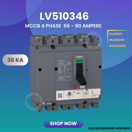 [EZM.1110561] Breaker 4 Phase 80 Ampere CVS100F 36kA Schneider Original SNI LV510346