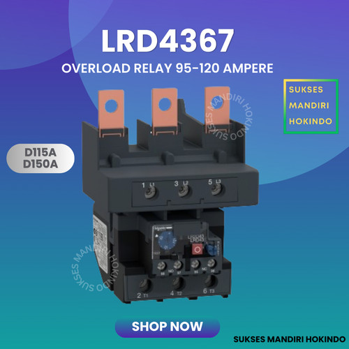 [EZM.1110573] Thermal Overload Relay LRD4367 Schneider 95A - 120A ORI SNI LRD 4367