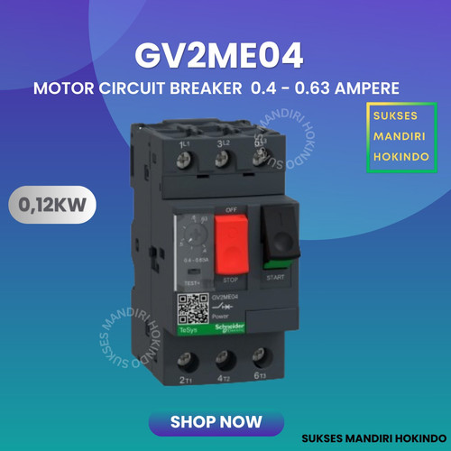 [EZM.1110597] Schneider GV2ME04 Motor Circuit Breaker 0,4 - 0,63 Ampere Original SNI