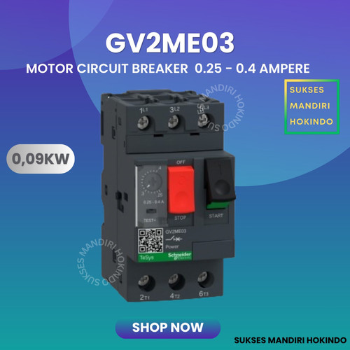 [EZM.1110598] Motor Circuit Breaker GV2ME03 Schneider Original SNI 0,25 - 0,4 Ampere