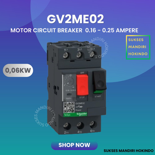 [EZM.1110599] Motor Circuit Breaker GV2ME02 Schneider Original SNI 0,16 - 0,25 Amper