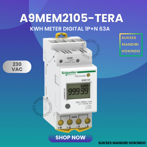 [EZM.1110709] KWH Power Meter 1 Phase 63 Ampere Digital Schneider 230 VAC ORI SNI