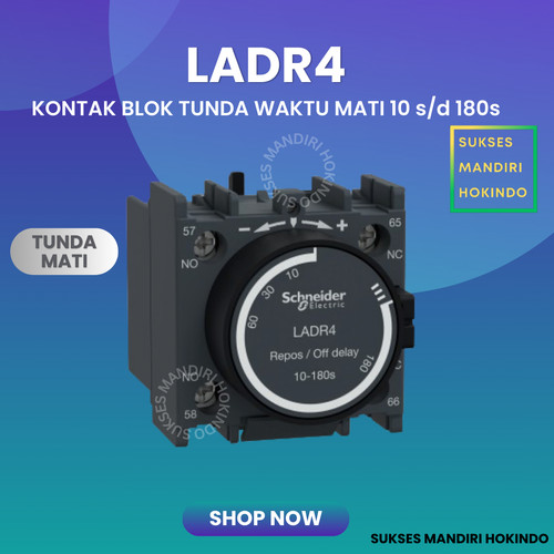 [EZM.1110711] Time OFF Delay Kontak Bantu Tunda Mati LADR4 Schneider original SNI