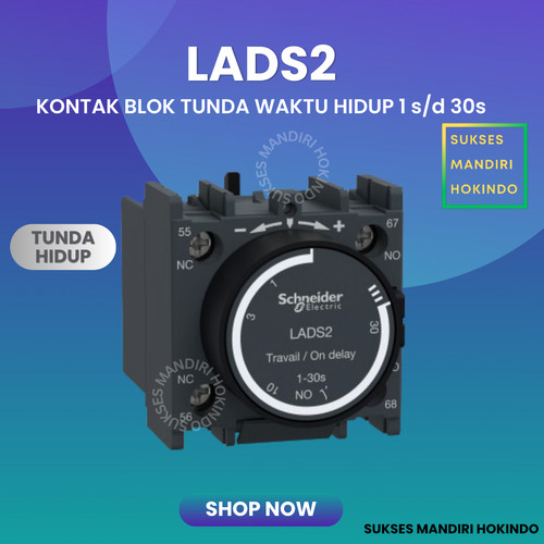 [EZM.1110713] Kontak Blok Tunda Waktu On LADS2 Schneider Time On delay Auxiliary Ori